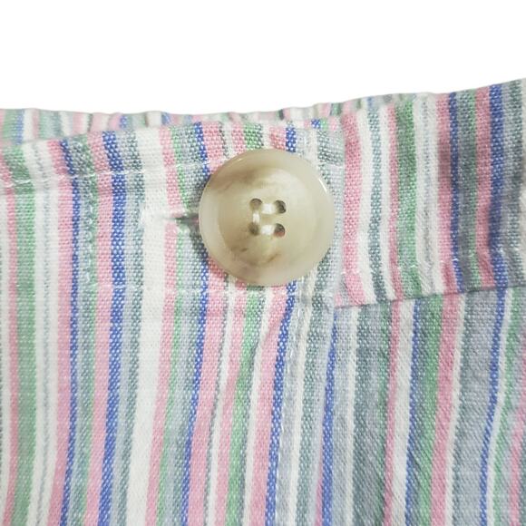 Copper Key Pastel Stripe Mini Skirt M Faux Wrap Cotton Blend Cottagecore Vibes - Picture 5 of 9